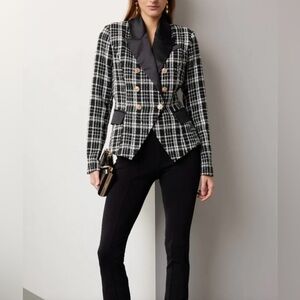 Rachel Parcell Double Breasted Satin Lapel Blazer Sz 0